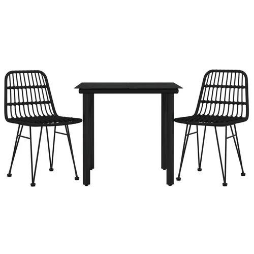 vidaXL vidaXL 3 Piece Garden Dining Set with Weather Resistant PE Rattan for Outdoor Dining Enthusiasts - Garden Set