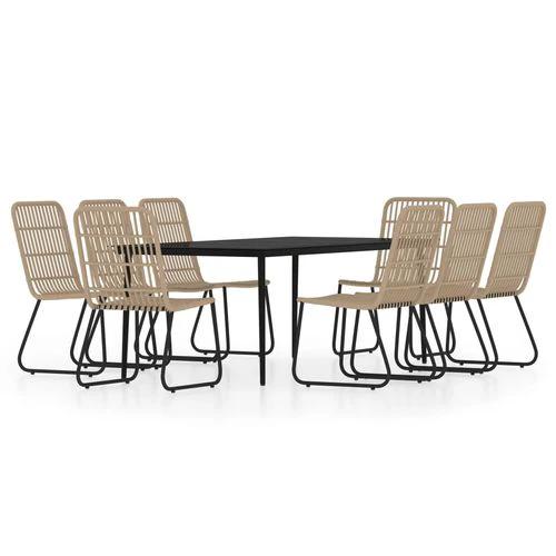 vidaXL 3 Piece Garden Dining Set with Sturdy Steel Frame and Easy Clean Glass Top for Outdoor Entertaining by vidaXL