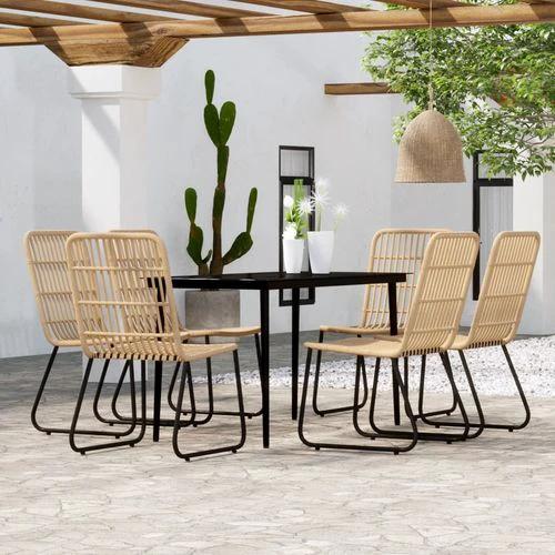 vidaXL 3 Piece Garden Dining Set with Sturdy Steel Frame and Easy Clean Glass Top for Outdoor Entertaining by vidaXL