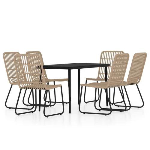 vidaXL 3 Piece Garden Dining Set with Sturdy Steel Frame and Easy Clean Glass Top for Outdoor Entertaining by vidaXL