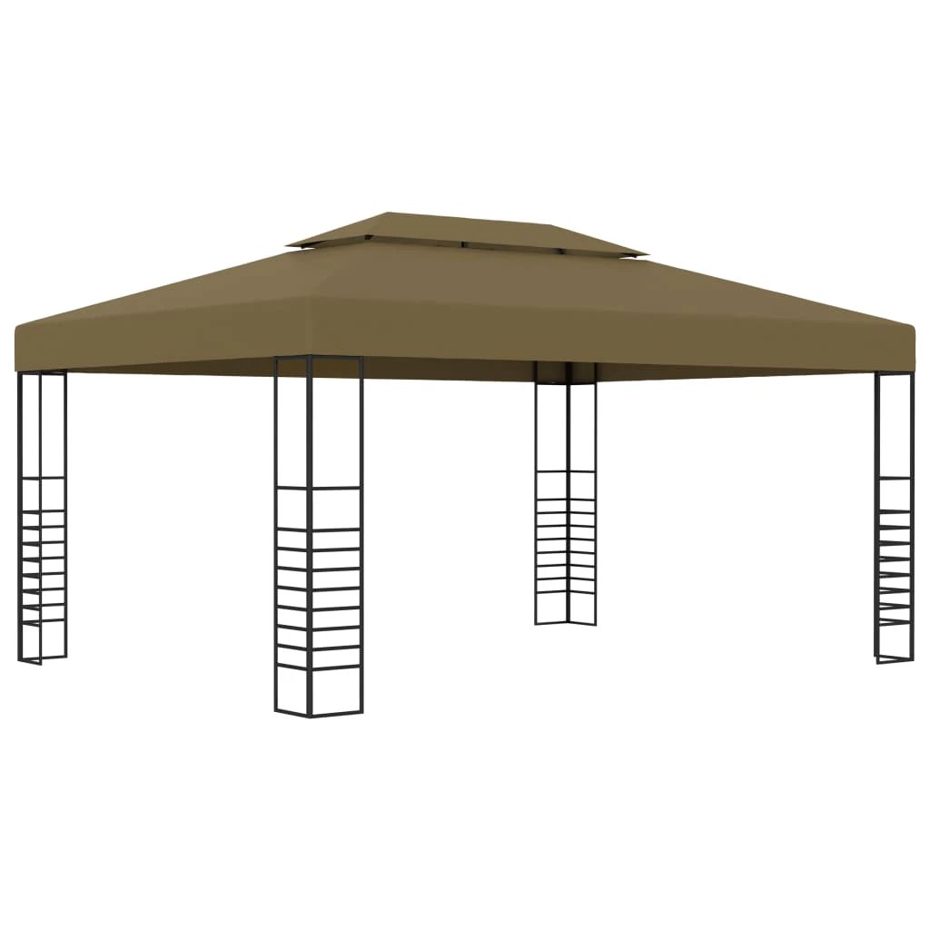 vidaXL Garden Gazebo Powder-Coated Steel 4x3x2.7 m White by vidaXL