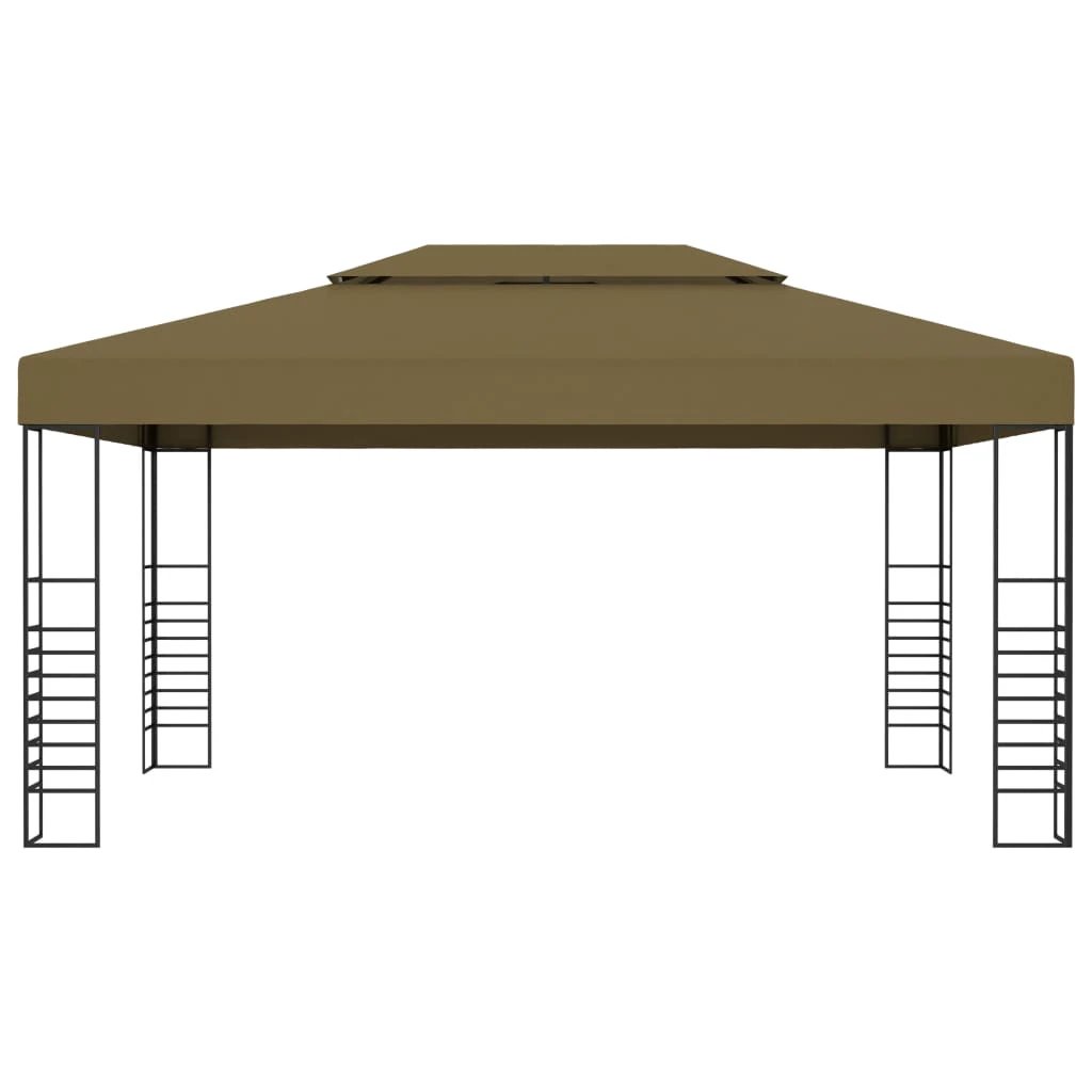 vidaXL Garden Gazebo Powder-Coated Steel 4x3x2.7 m White by vidaXL