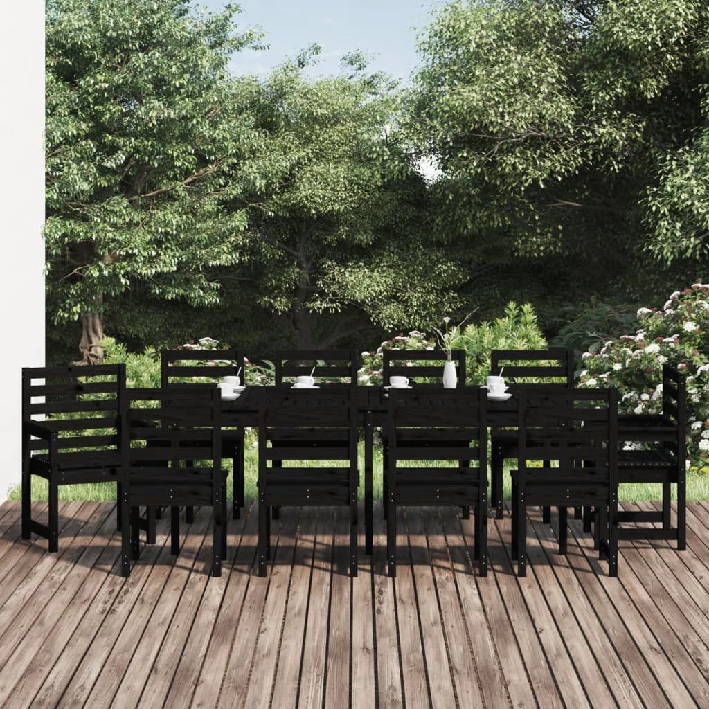 VidaXL Garden Dining Set 11 Piece Solid Pine Outdoor Patio by vidaXL
