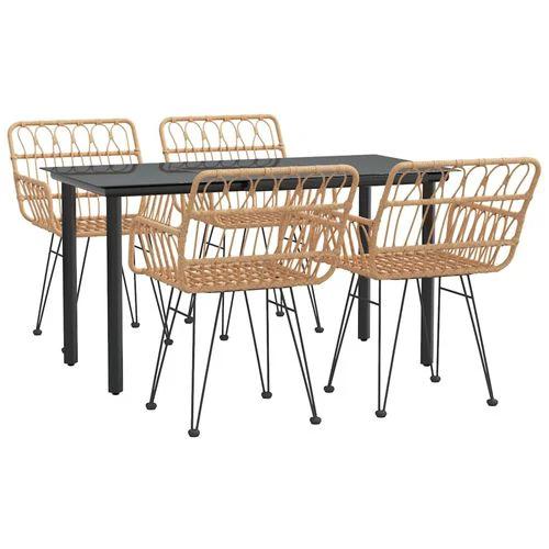 vidaXL vidaXL 7 Piece Garden Dining Set with Weather Resistant Poly Rattan for Outdoor Entertaining - Garden Set