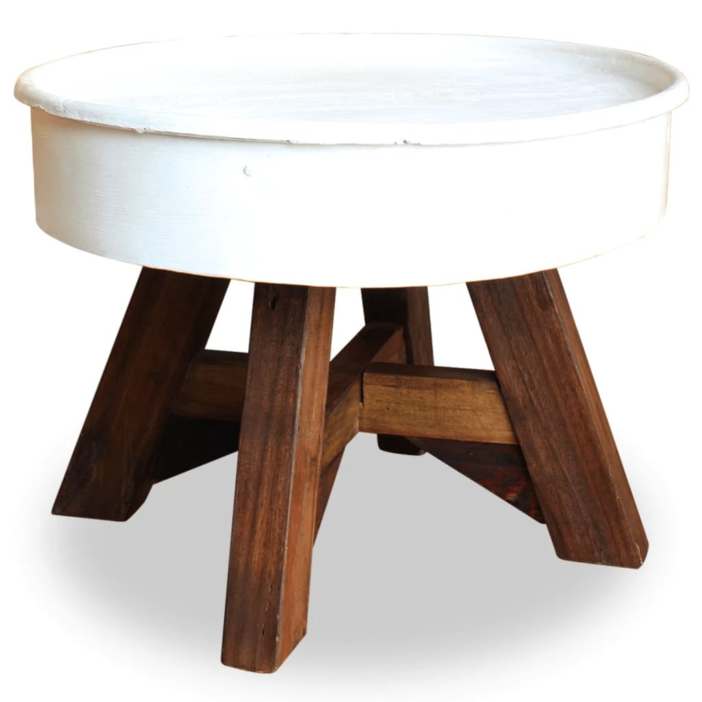 vidaXL VidaXL Coffee Table 60x45 cm Solid Reclaimed Wood With Industrial Design For Living Room - Coffee Table
