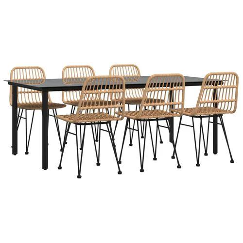 vidaXL 3 Piece Garden Dining Set with Weather Resistant PE Rattan for Outdoor Dining Enthusiasts by vidaXL