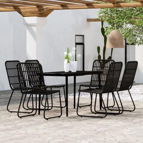 vidaXL vidaXL 3 Piece Garden Dining Set with Sturdy Steel Frame and Easy Clean Glass Top for Outdoor Entertaining - Garden Set
