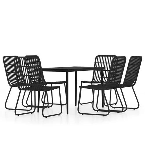vidaXL 3 Piece Garden Dining Set with Sturdy Steel Frame and Easy Clean Glass Top for Outdoor Entertaining by vidaXL