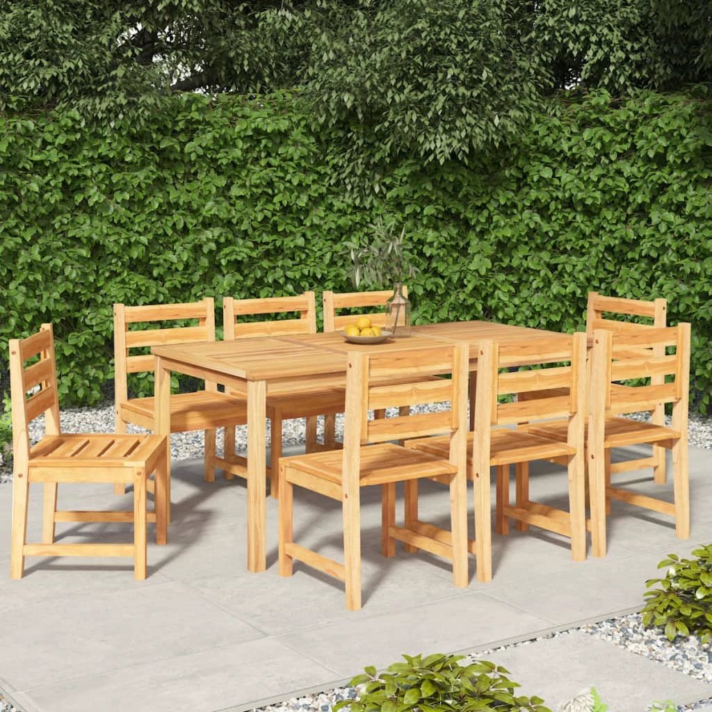 vidaXL VidaXL Garden Dining Set Three-Piece Compact Teak Solid Wood Kiln-Dried Finish For Outdoor Patio - Garden Set