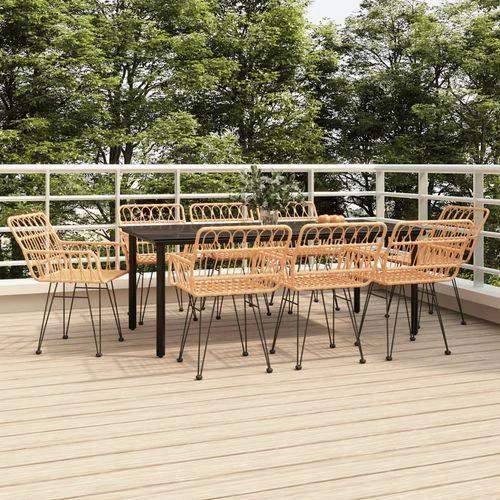 vidaXL 7 Piece Garden Dining Set with Weather Resistant Poly Rattan for Outdoor Entertaining by vidaXL