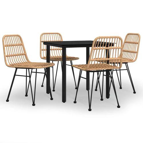 vidaXL vidaXL 3 Piece Garden Dining Set with Weather Resistant PE Rattan for Outdoor Dining Enthusiasts - Garden Set
