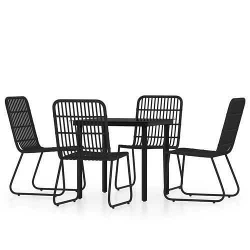 vidaXL vidaXL 3 Piece Garden Dining Set Oak with Sturdy Steel Frame and Easy Clean Glass Top for Outdoor Entertaining - Garden Set