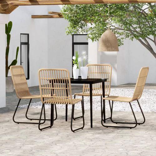 vidaXL vidaXL 3 Piece Garden Dining Set with Sturdy Steel Frame and Easy Clean Glass Top for Outdoor Entertaining - Garden Set