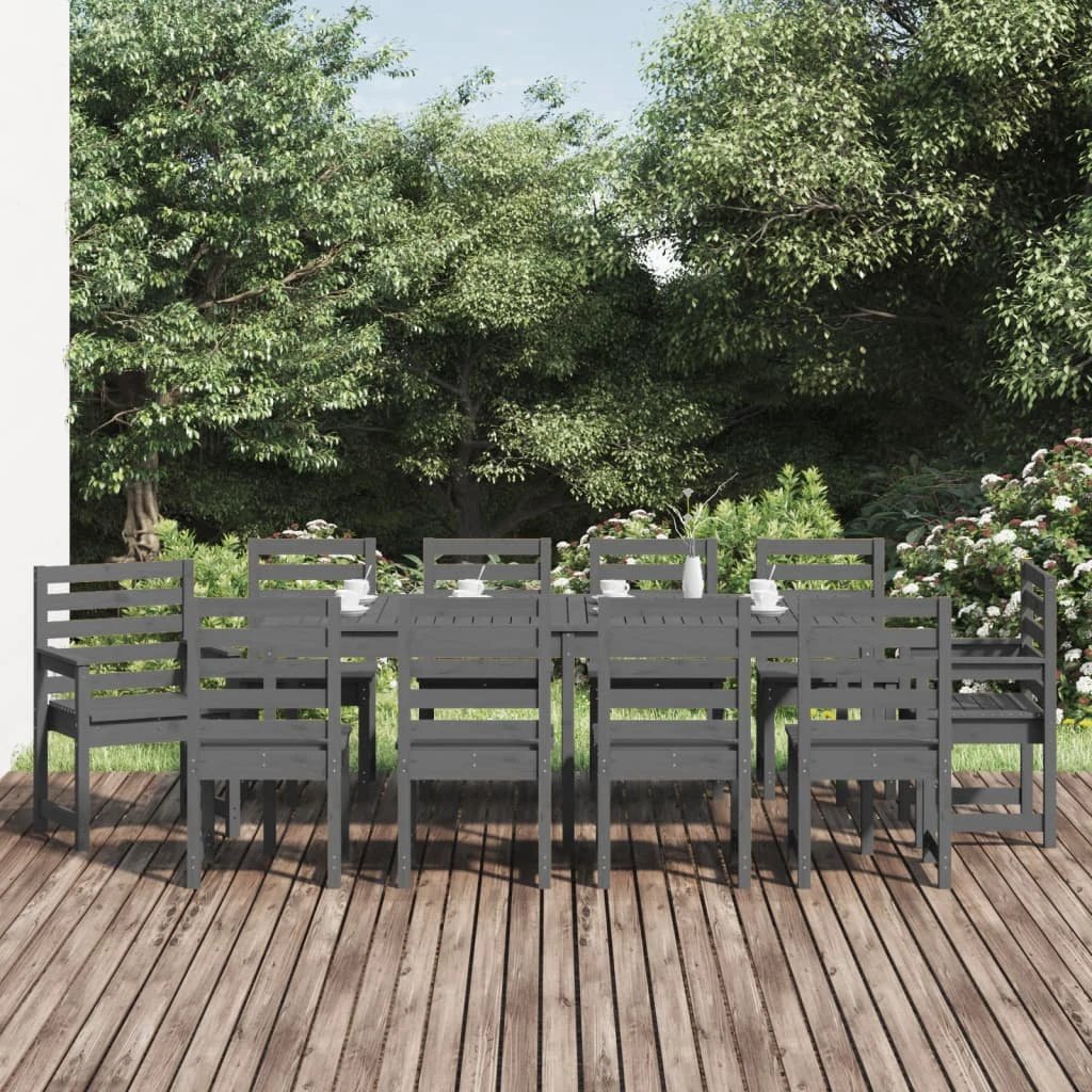 VidaXL Garden Dining Set 11 Piece Solid Pine Outdoor Patio by vidaXL