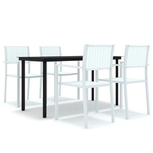 vidaXL VidaXL 5 Piece Garden Dining Set 80x80x74 cm Powder-Coated Steel Frame with Rattan Look Chairs for Outdoor Patio and Balcony - Garden Set