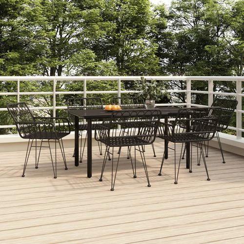 vidaXL vidaXL 7 Piece Garden Dining Set with Weather Resistant Poly Rattan for Outdoor Entertaining - Garden Set