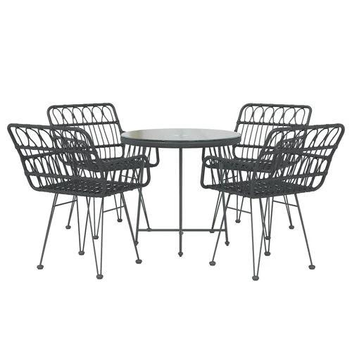 vidaXL 5 Piece Garden Dining Set with Weather Resistant Poly Rattan for Outdoor Entertaining by vidaXL