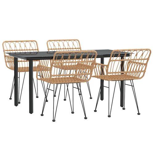 vidaXL vidaXL 7 Piece Garden Dining Set with Weather Resistant Poly Rattan for Outdoor Entertaining - Garden Set