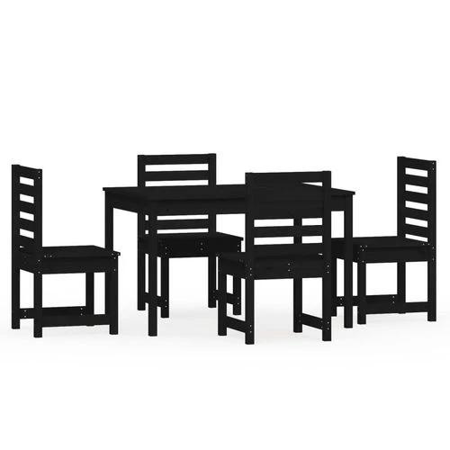 VidaXL 5 Piece Garden Dining Set 121x82.5x76 cm Solid Pine Wood Rustic Outdoor Patio Furniture by vidaXL