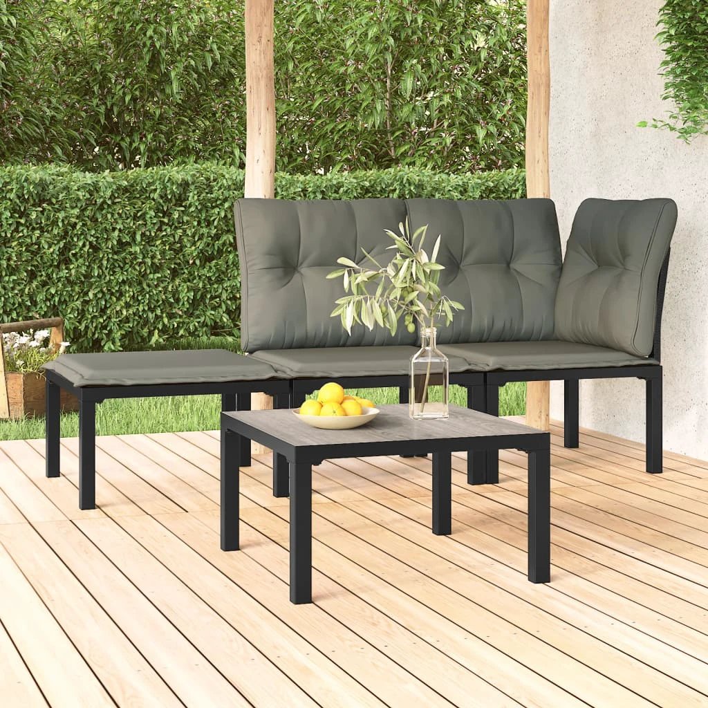VidaXL Garden Coffee Table 55x55x31 cm Powder-Coated Steel Weather-Resistant Outdoor Patio by vidaXL