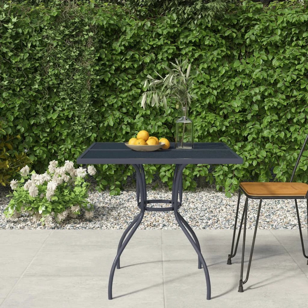 vidaXL Garden Table Anthracite 50x50x72 cm Steel Mesh by vidaXL