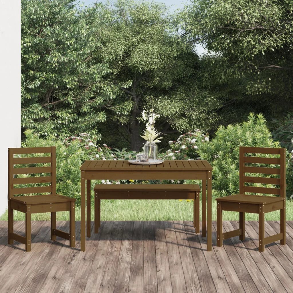 vidaXL VidaXL Garden Dining Set 4 Piece Solid Pine Outdoor - Garden Set