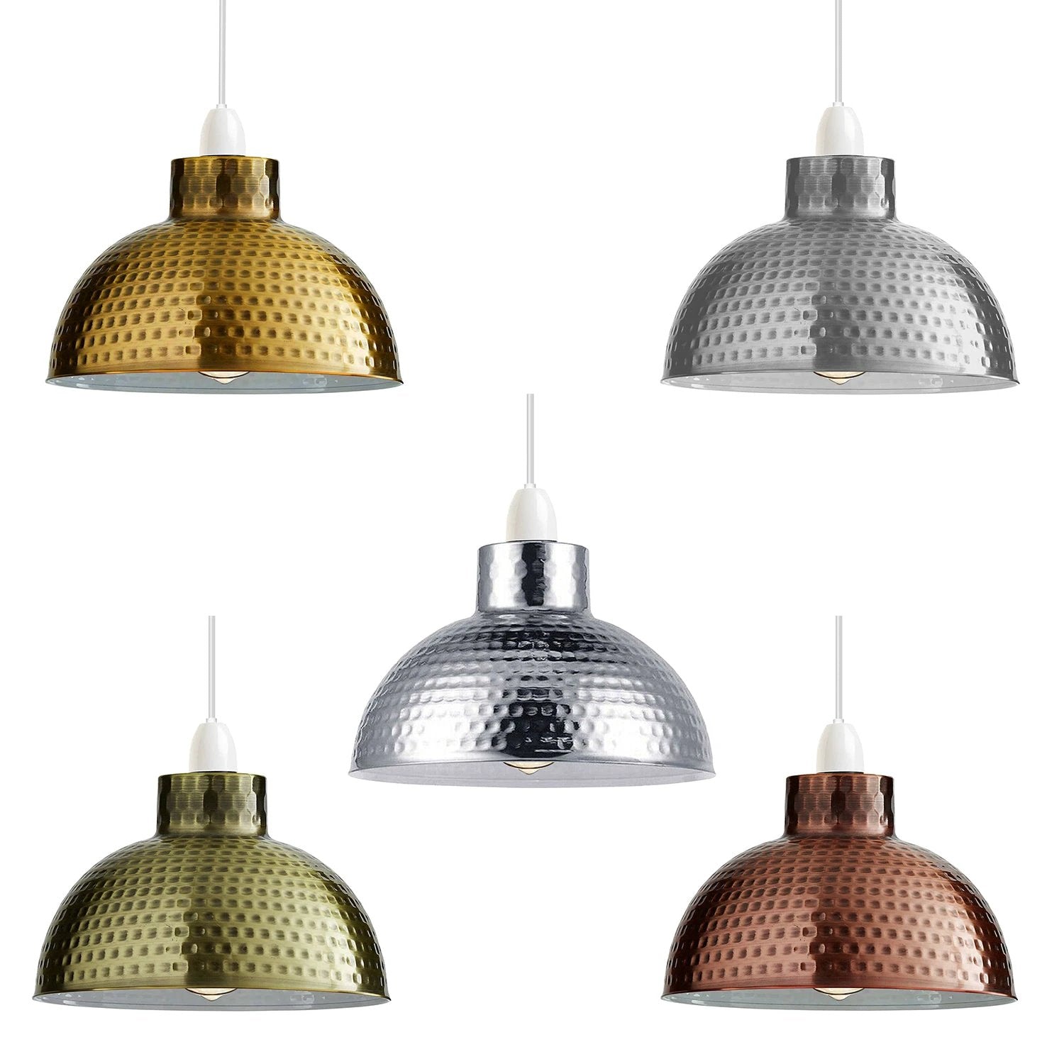 Green Brass Dome Lamp Shade 26cm Easy Fit Home Decor by Un-branded