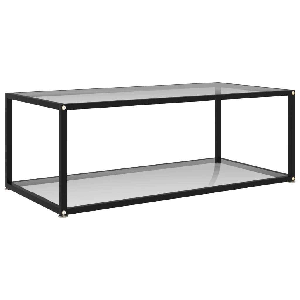 VidaXL Coffee Table 60x60x35 cm Tempered Glass Two Layer Design With Powder Coated Steel Frame For Living Room by vidaXL