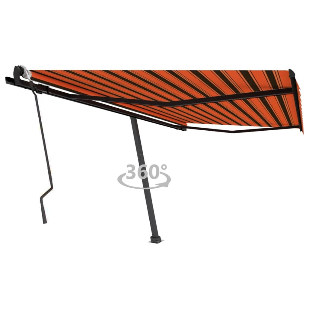 vidaXL VidaXL Freestanding Manual Retractable Awning 300x250 Cm Blue White UV Resistant Outdoor Patio - Cover