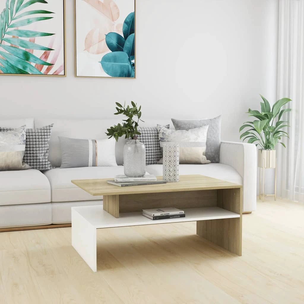 vidaXL Coffee Table 90x60x42.5 cm Smoked Oak Engineered Wood For Modern Living Room Decor by vidaXL