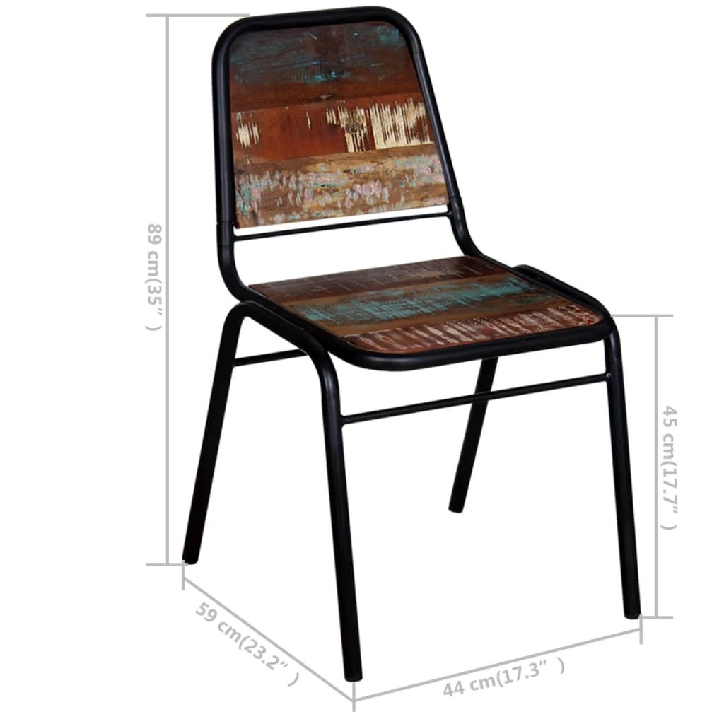 vidaXL Dining Chairs 4 pcs Solid Reclaimed Wood by vidaXL
