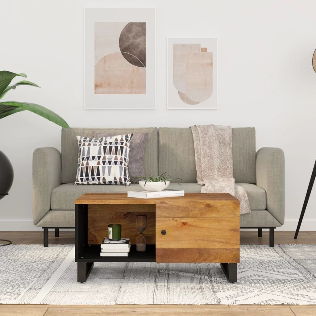 vidaXL VidaXL Coffee Table 80x50x40 cm Solid Mango Wood and Engineered Wood for Living Room - Coffee Table