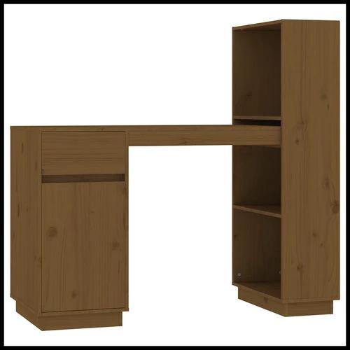 vidaXL vidaXL Solid Pine Wood Desk 110x53x117 cm Rustic Design with Ample Storage for Home Office Use - Desk