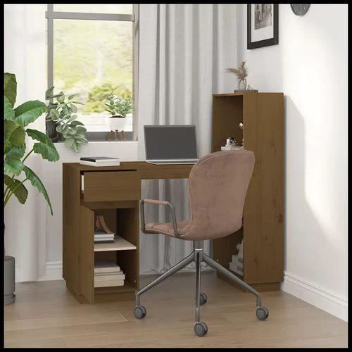 vidaXL vidaXL Solid Pine Wood Desk 110x53x117 cm Rustic Design with Ample Storage for Home Office Use - Desk