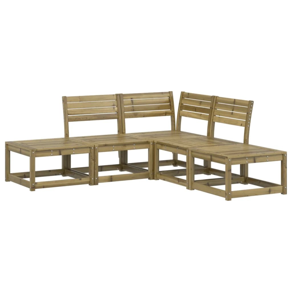 vidaXL vidaXL 5 Piece Garden Sofa Set Solid Wood Pine - Garden Sofa Sets