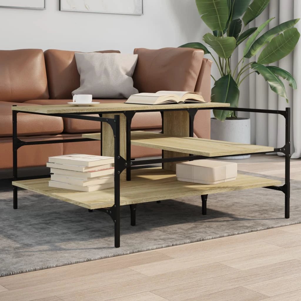VidaXL Coffee Table 100x100x48.5 Engineered Wood Living Room by vidaXL