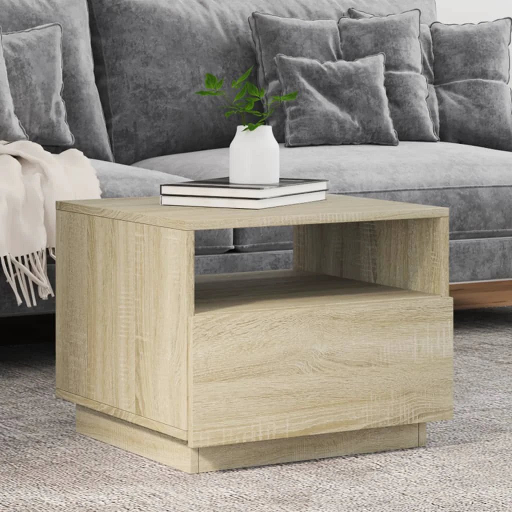 VidaXL Coffee Table 50x49x40 cm LED Lights Living Room by vidaXL
