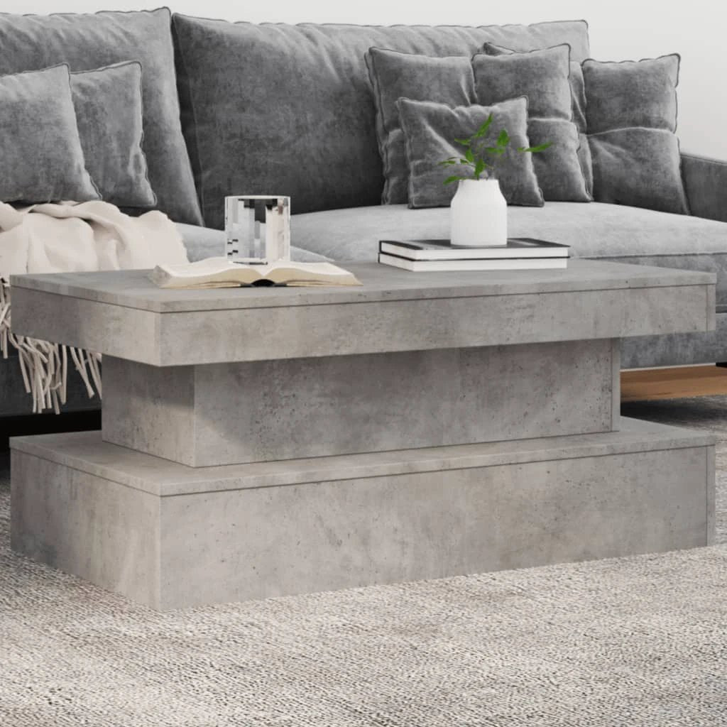 VidaXL Coffee Table 50x50x40 cm LED Lights Living Room by vidaXL