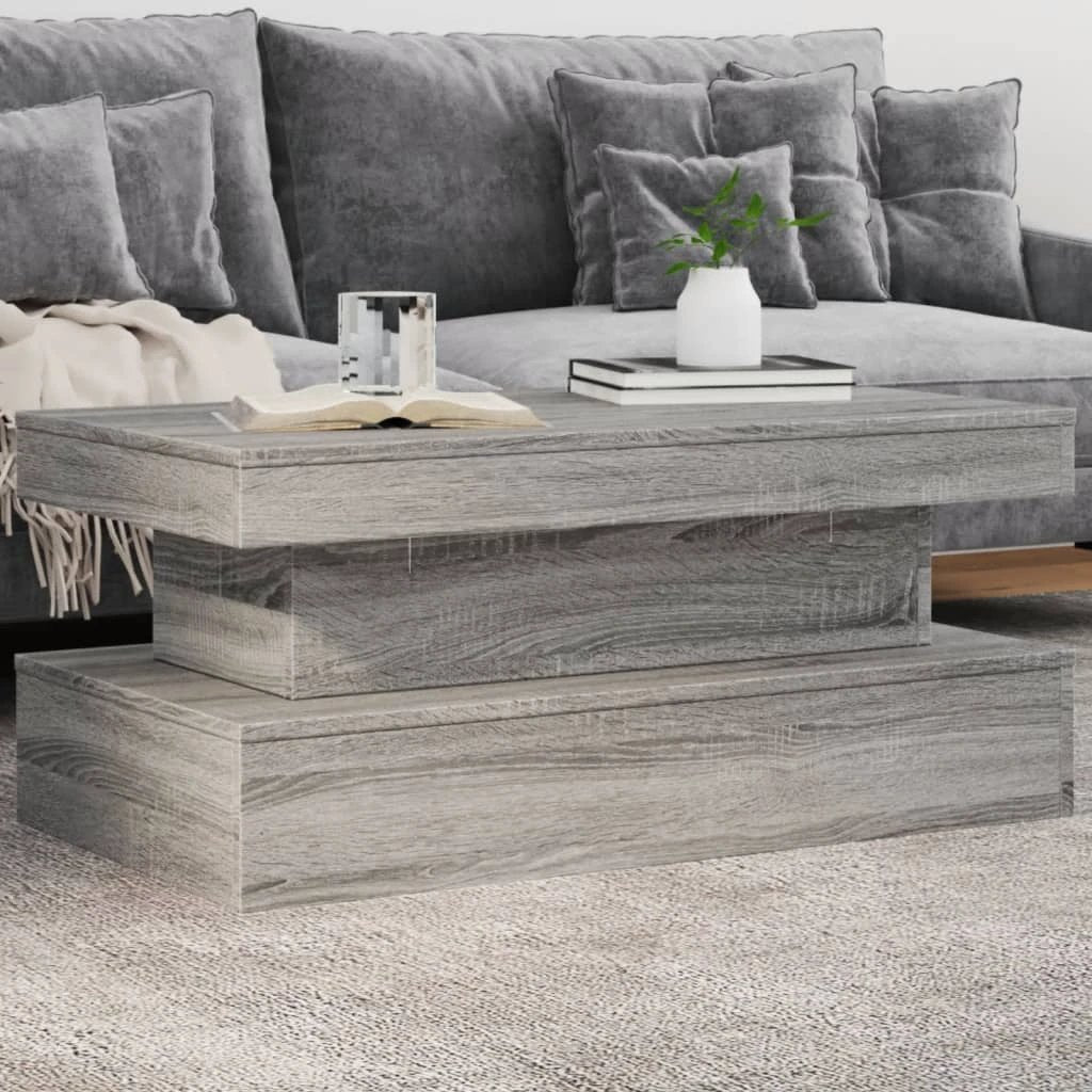 VidaXL Coffee Table 50x50x40 cm LED Lights Living Room by vidaXL