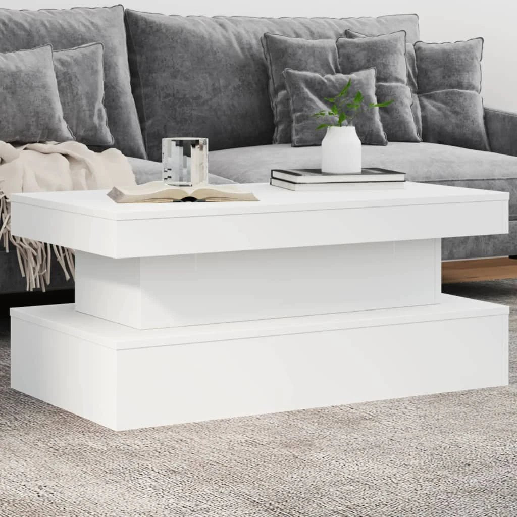VidaXL Coffee Table 50x50x40 cm LED Lights Living Room by vidaXL