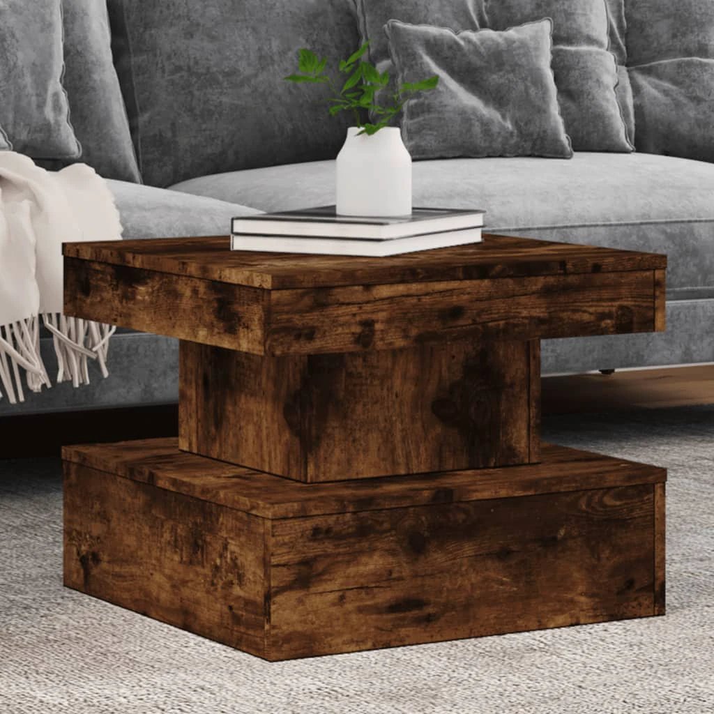 VidaXL Coffee Table 50x50x40 cm LED Lights Living Room by vidaXL