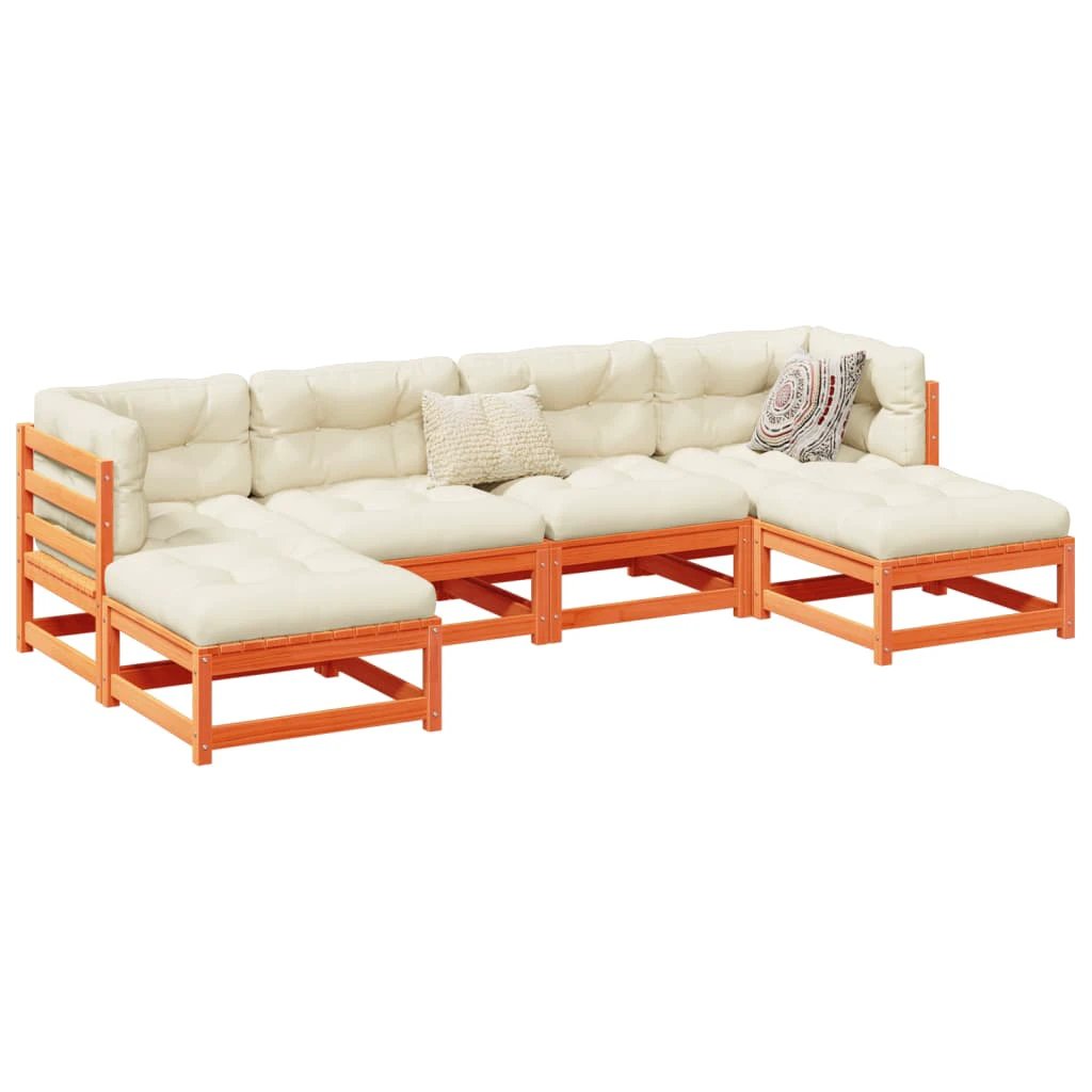 vidaXL vidaXL 6 Piece Garden Sofa Set Solid Wood Pine - Garden Sofa Sets