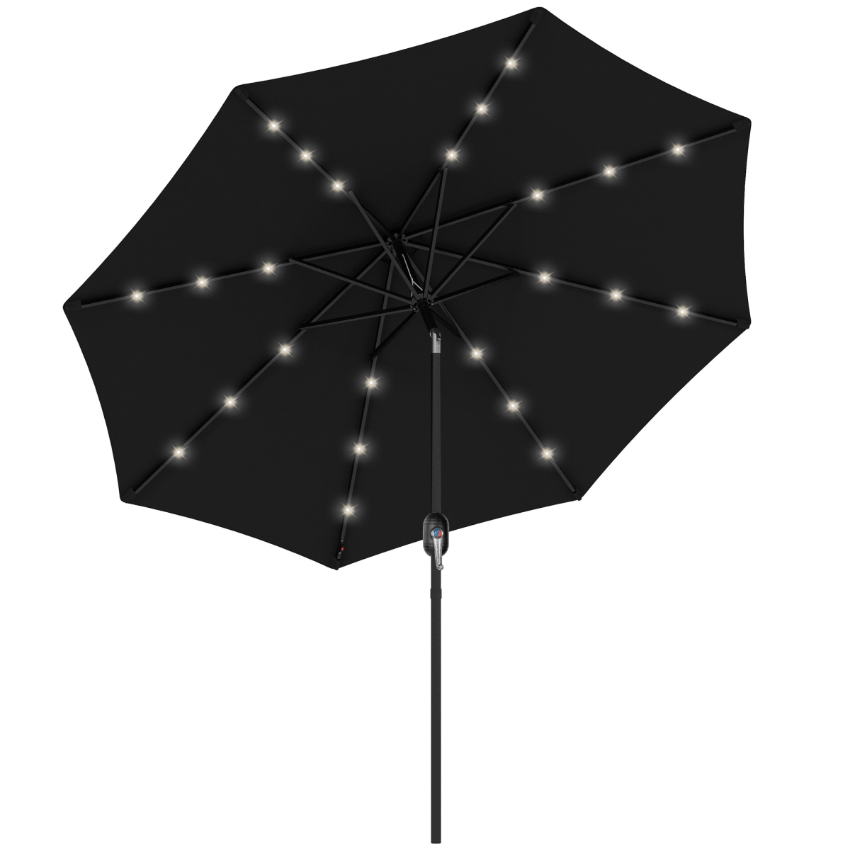 Outsunny Outsunny 24 LED Solar Powered Parasol Umbrella Garden Tilt Outdoor String Light - Parasol