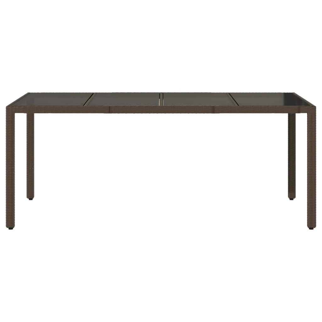 vidaXL Garden Table with Glass Top Black 90x90x75 cm Poly Rattan by vidaXL