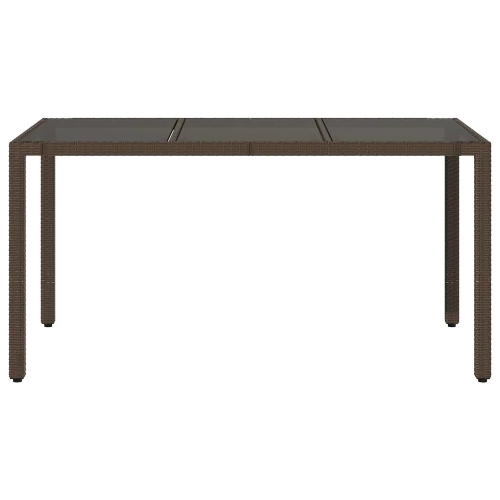 vidaXL Garden Table with Glass Top Black 90x90x75 cm Poly Rattan by vidaXL