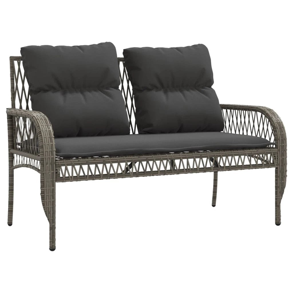 vidaXL 4 Piece Garden Sofa Set with Cushions Black Poly Rattan by vidaXL