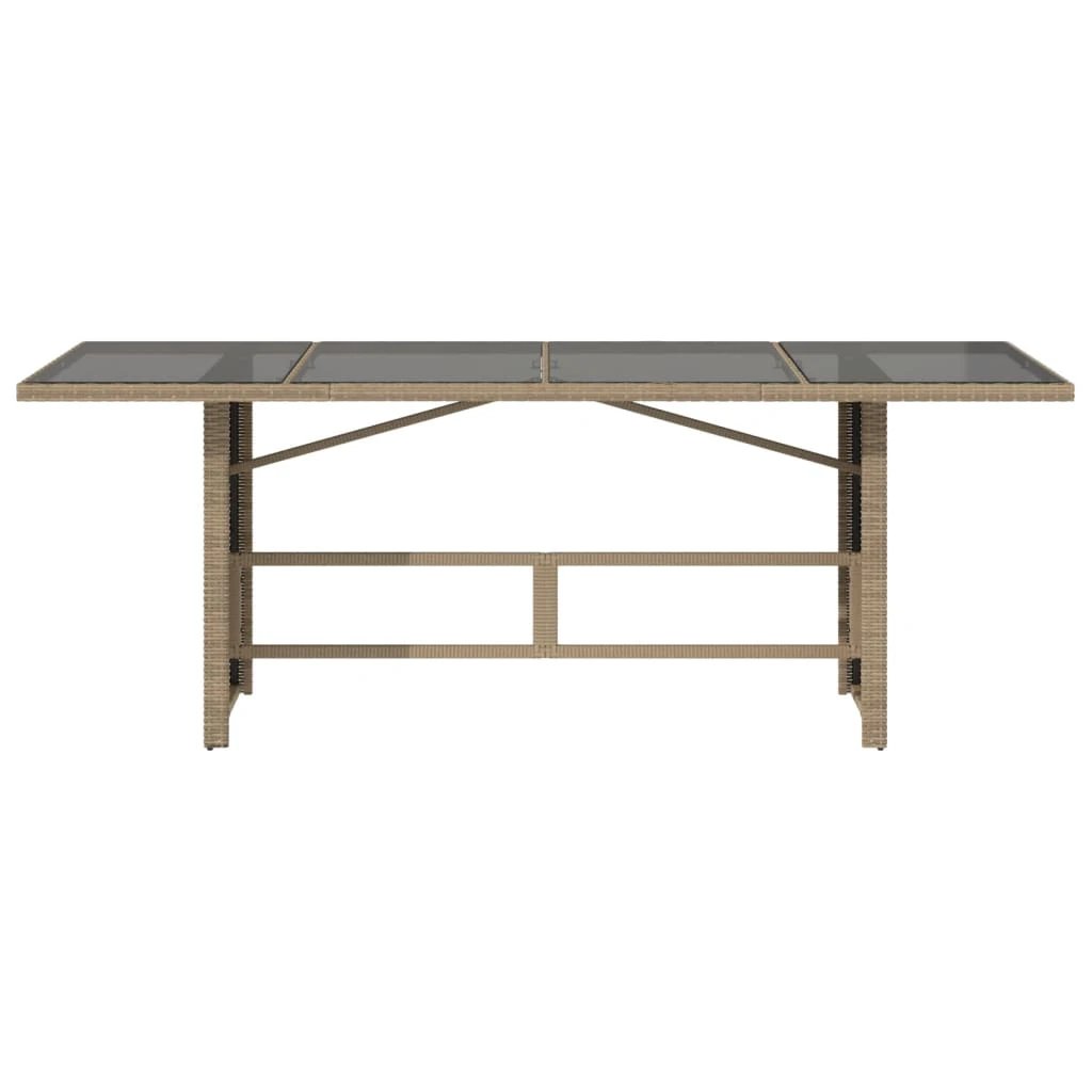 vidaXL vidaXL Garden Table with Acacia Wood Top Grey 190x80x75 cm Poly Rattan - Garden Table