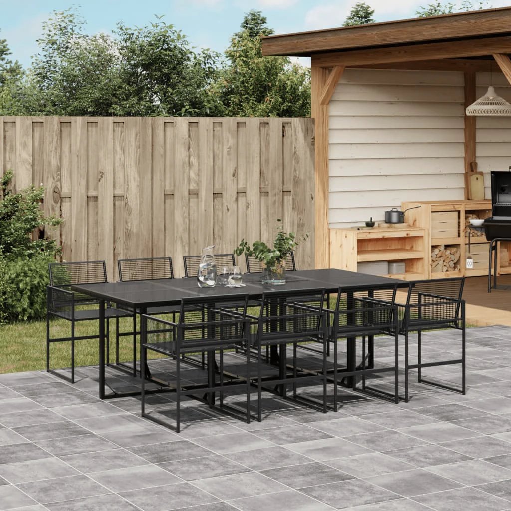 vidaXL vidaXL 5 Piece Garden Dining Set Black Poly Rattan - Uncategorized Garden Set