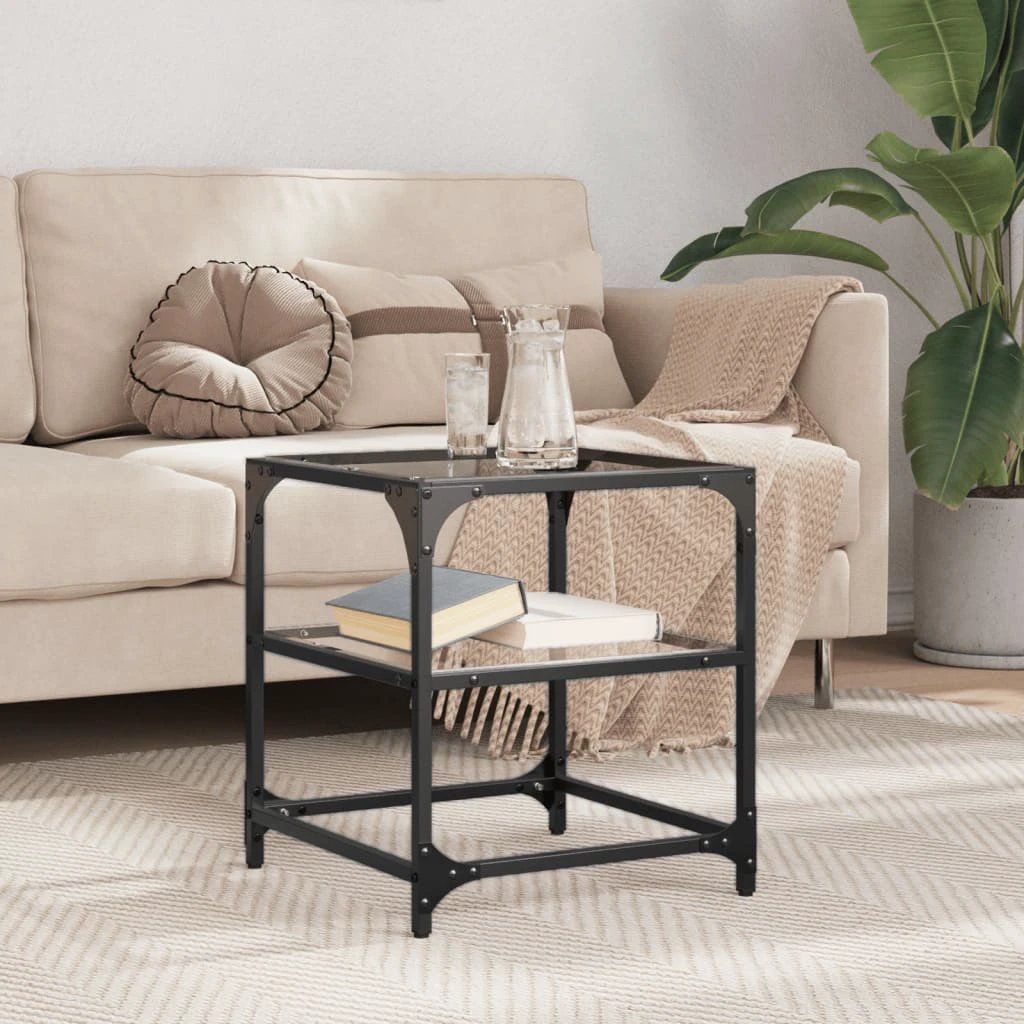 vidaXL VidaXL Coffee Table 30x30x45cm Clear Glass Top Living Room - Coffee Table