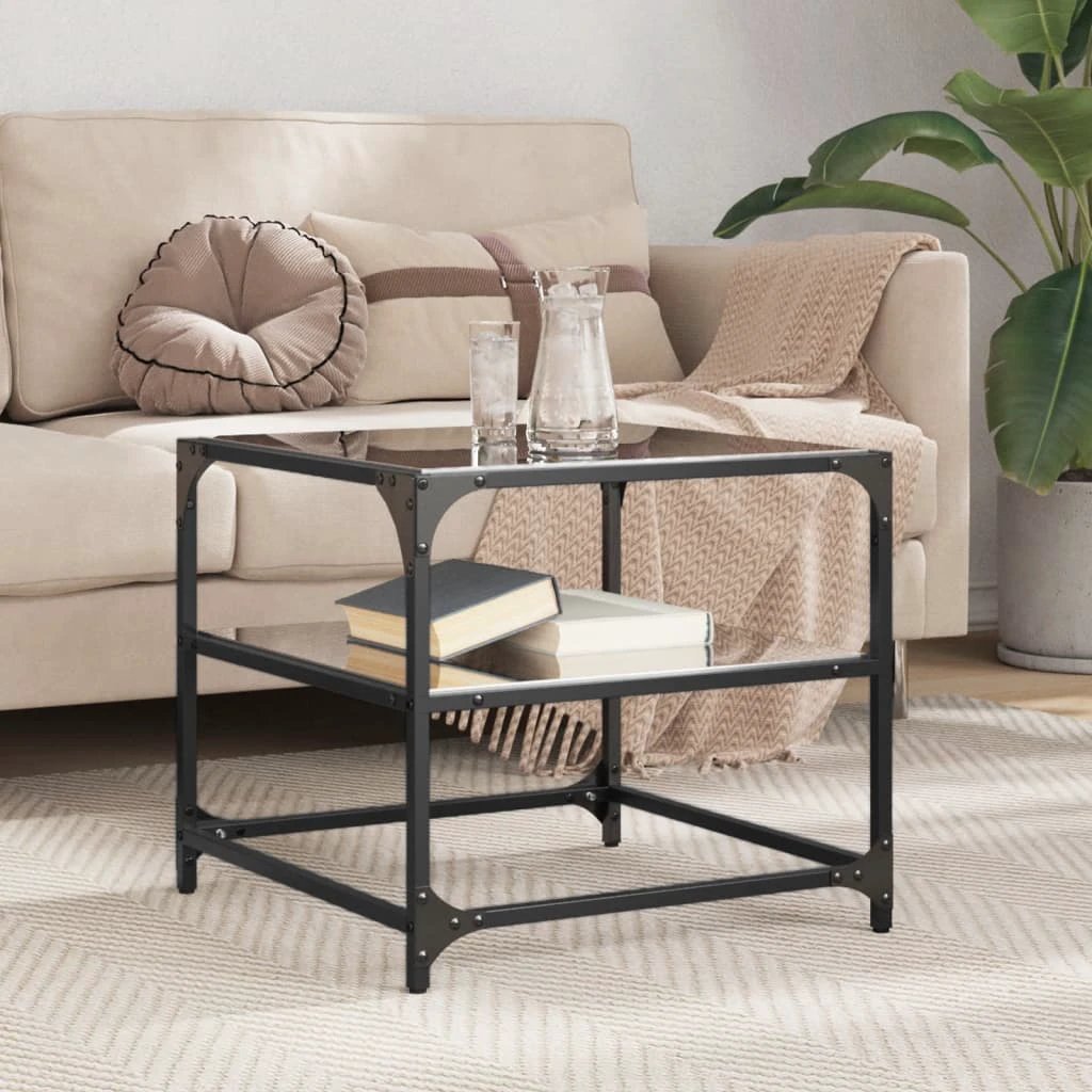 vidaXL VidaXL Coffee Table 30x30x45cm Clear Glass Top Living Room - Coffee Table